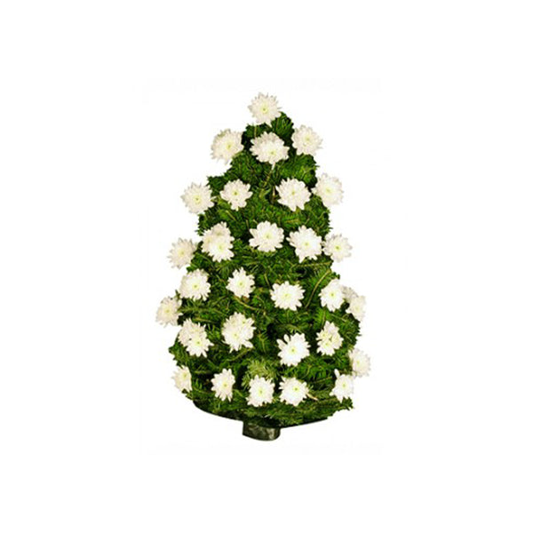 Jerba funerara cu crizanteme albe